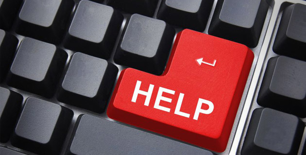 Red Help Button for Technical Assistance